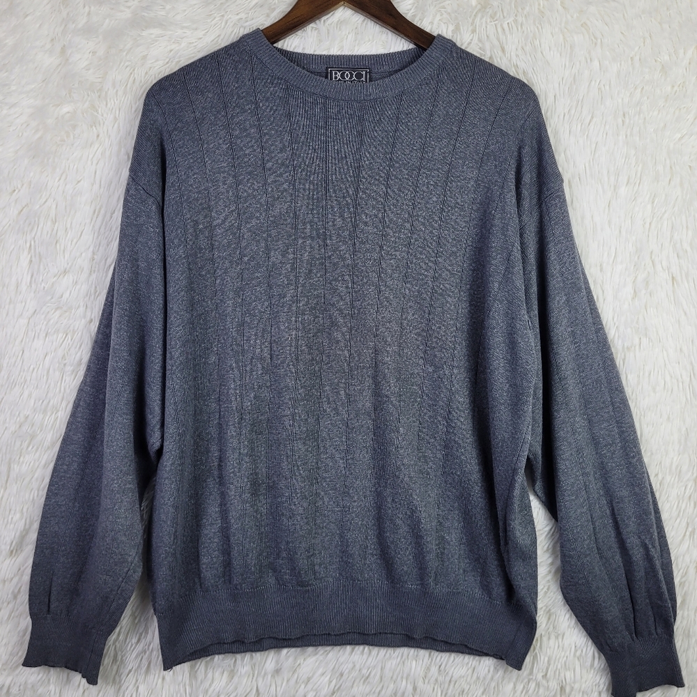 Bocci Mens M Gray Crew Neck Modal Blend Sweatshirt Made In Italy‎ Quiet Luxury